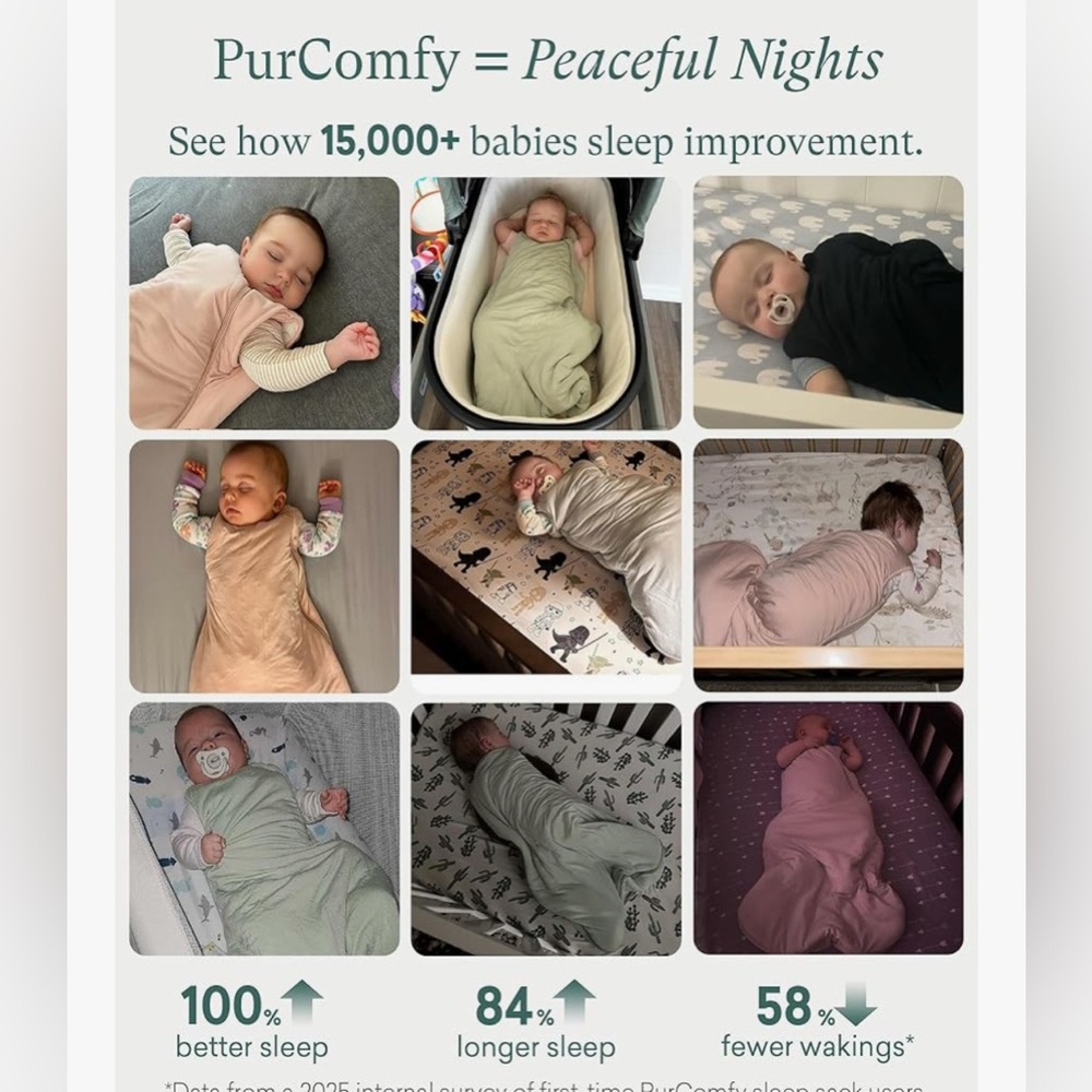 NWT PurComfy Bamboo Baby Sleep Sack 6M Lightweight Wearable Blanket - Picture 3 of 6